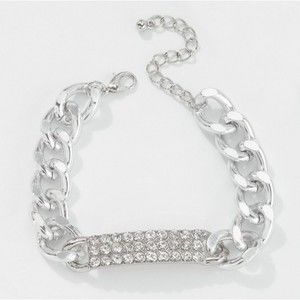💎🛑⚠️LAST ONE! 💞Rectangle Rhinestone Chunky Chain Bracelet!